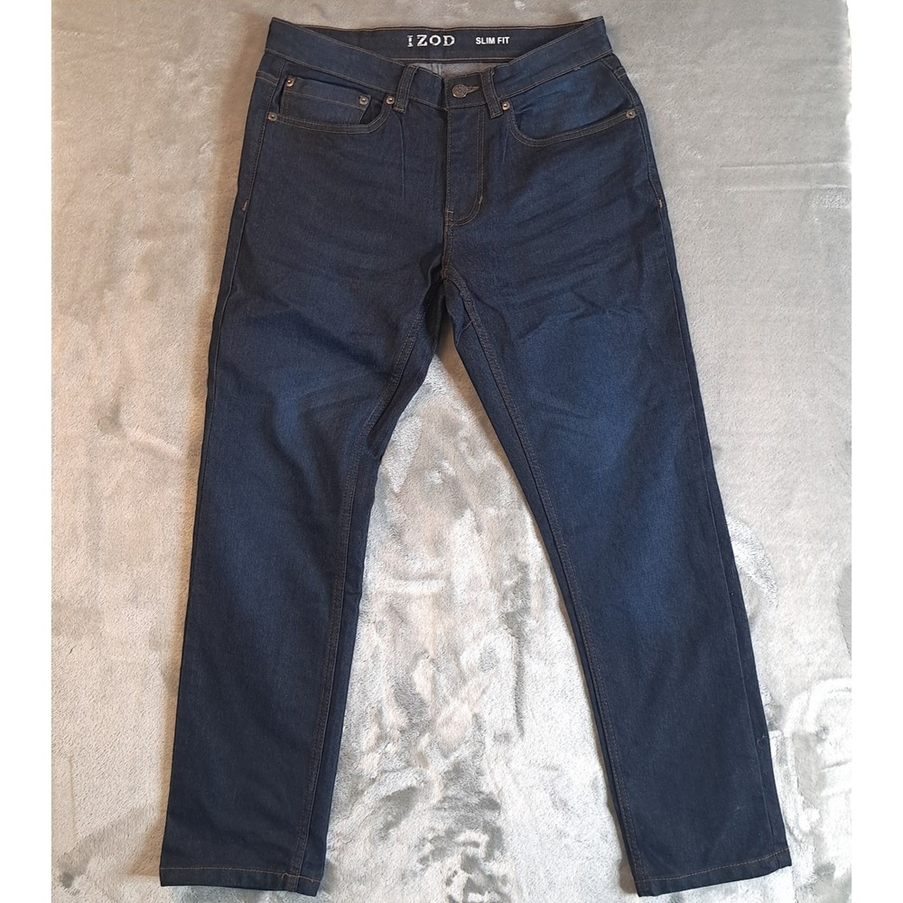 IZOD Men's Slim Fit Stretch‎ Jeans Size 31x28.5 Dark Wash
